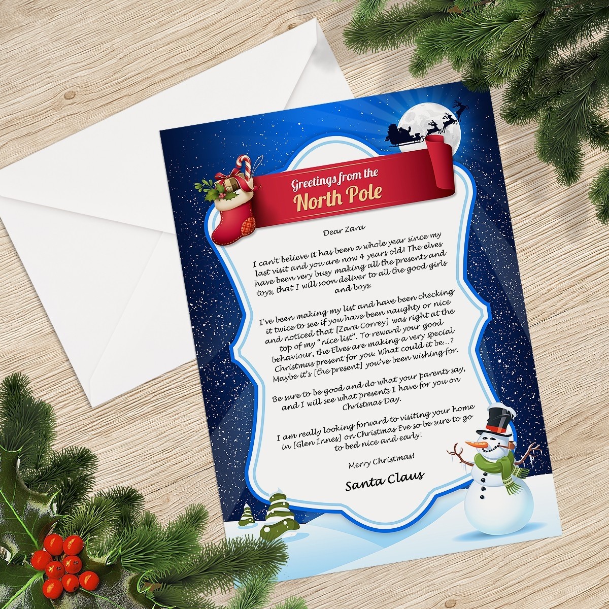 Blue Santa Letter