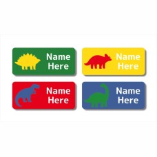 Dino Silhouette Rectangle Name Labels
