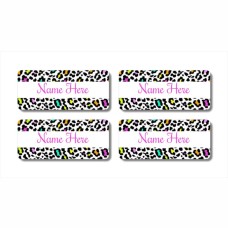 Leopard Print Rectangle Name Labels
