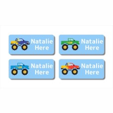 Monster Truck Rectangle Name Labels