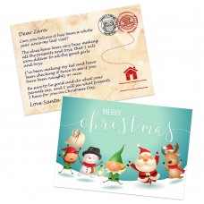Santa & Elves Santa Postcard