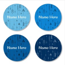 Arrows Round Name Label
