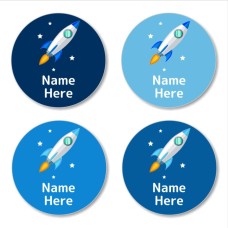 Rocket Round Name Label
