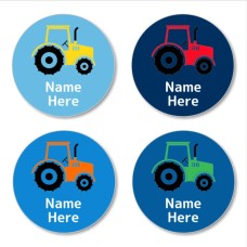 Tractor Round Name Label