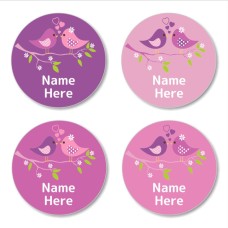 Two Birds Round Name Label